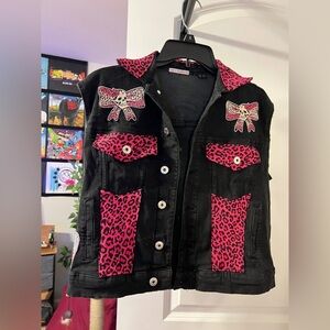 Rockabilly pink Leopard vest
